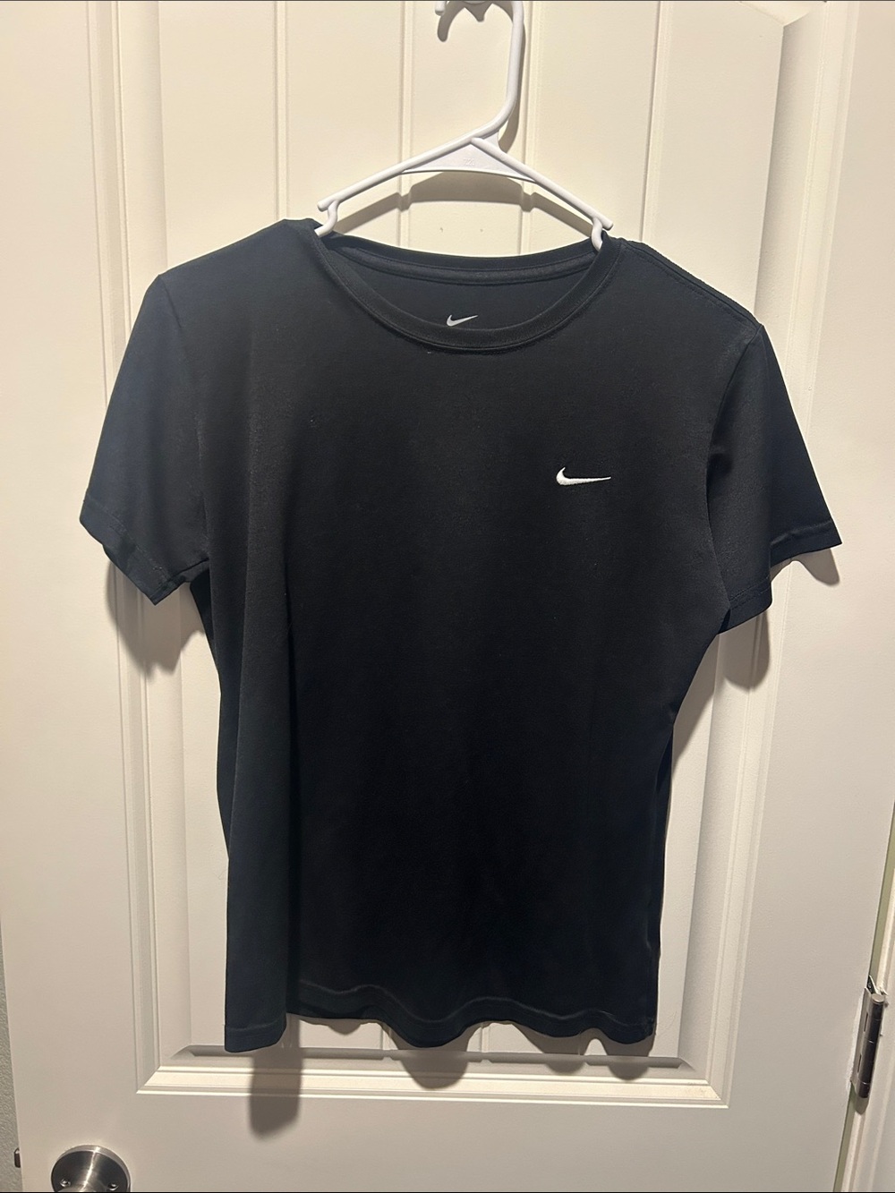 Nike Black Short Sleeve Crew Neck Tee with White Swoosh